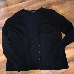 XXL Solid Black Cardigan